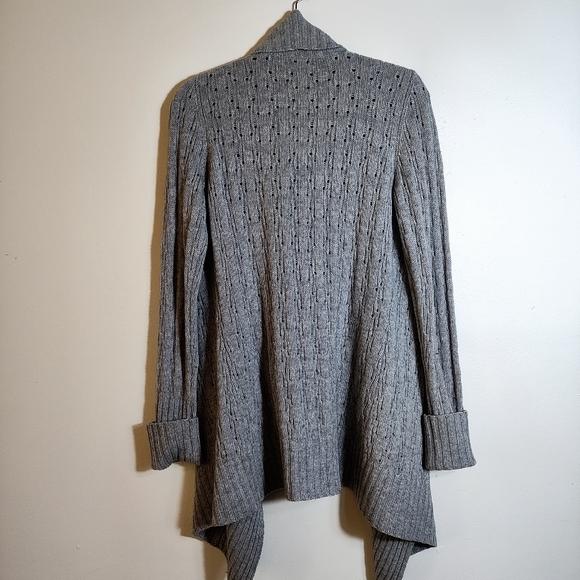 C by Bloomingdale's Women's Wool Cashmere Open Front Cardigan Sweater Size Large - Picture 3 of 12